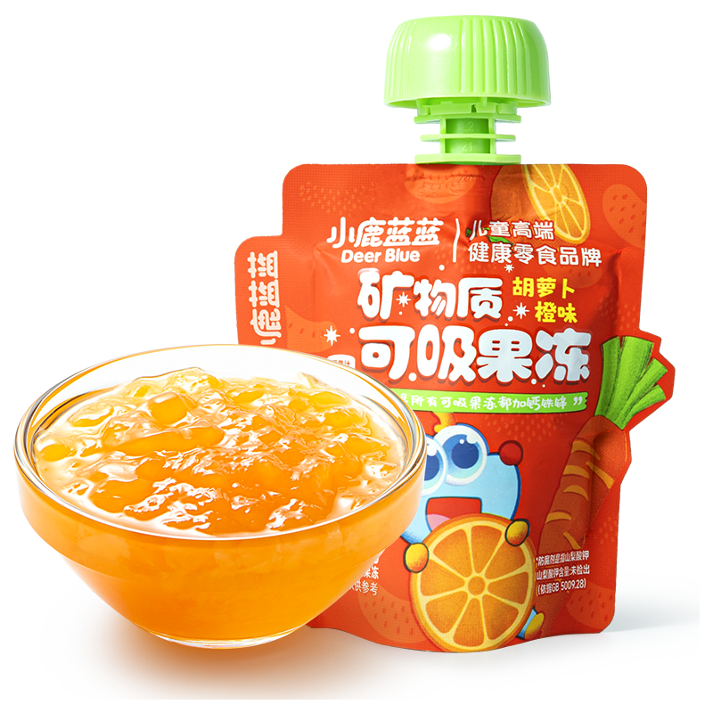 u先超市   小鹿蓝蓝可吸果冻  矿物质胡萝卜味果冻60g