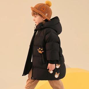 儿童宝宝男童羽绒服冬季2025新款中长款男宝小童洋气加厚男款外套