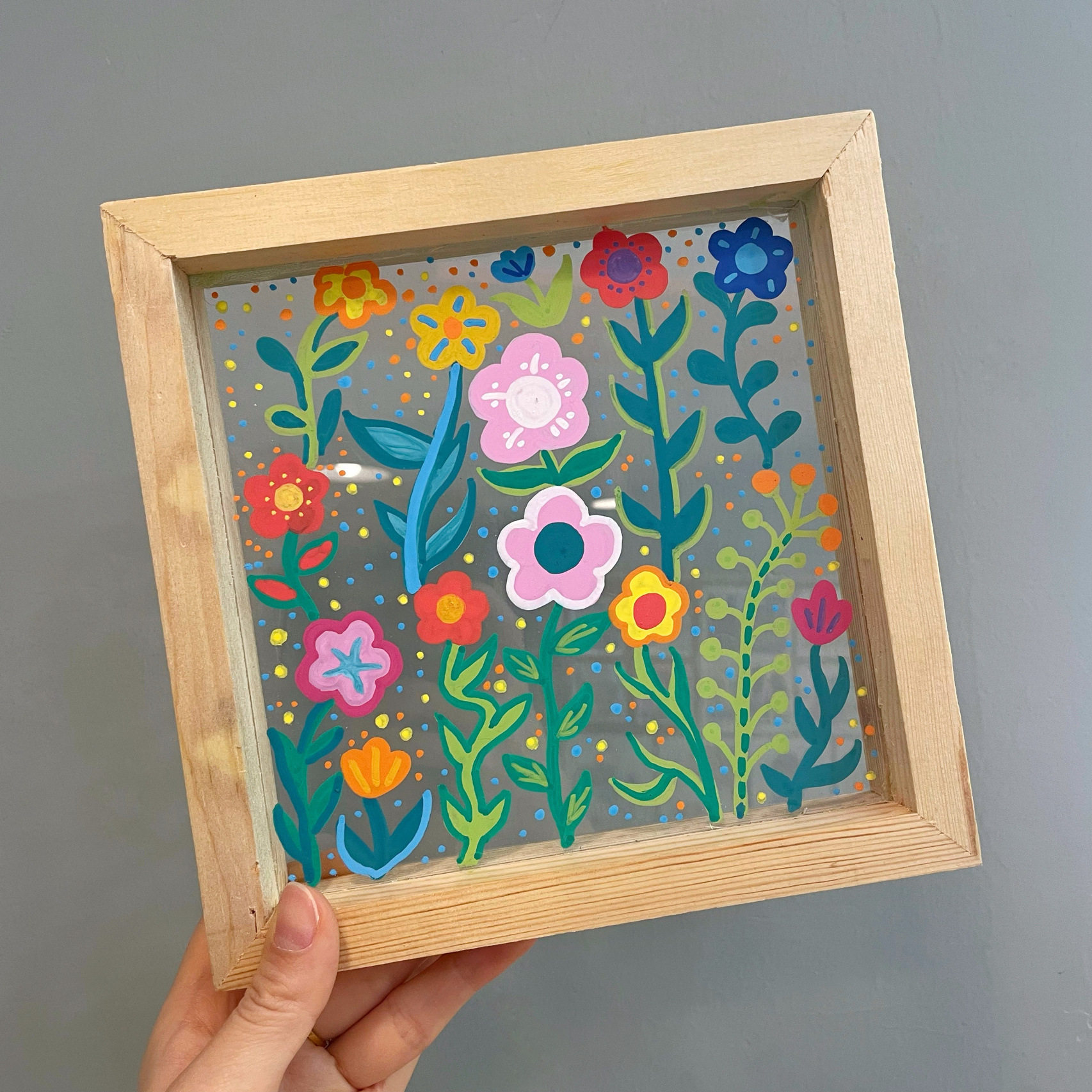 双面透明亚克力玻璃相框实木画框diy儿童手工彩绘美术标本框摆台