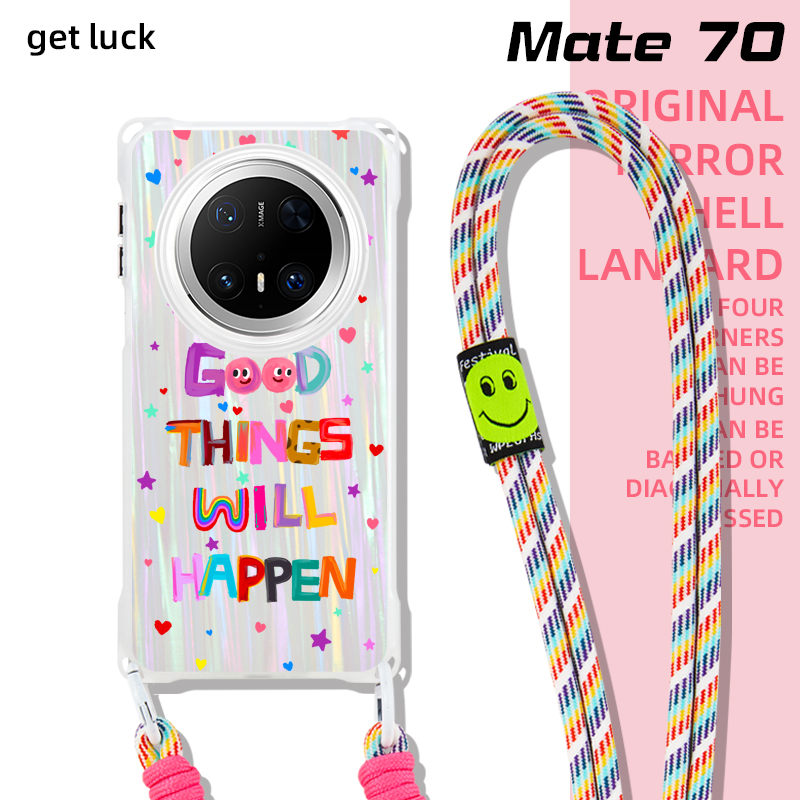 原创good things适用华为mate70手机壳创意新款潮流pura80ultra斜挎手提挂绳背带小众60pro磁吸卡通防摔个性