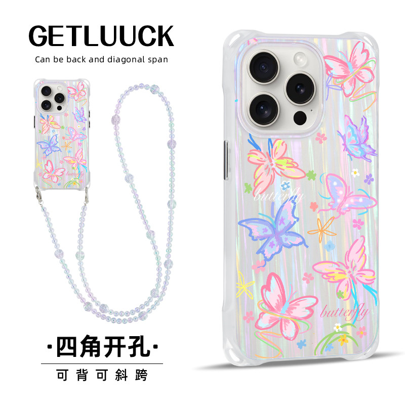 原创梦幻蝴蝶适用iphone17promax华为mate60手机壳小众新款pura70pro挂绳背带16斜挎手提苹果15pro创意卡通14,3C数码配件,手机保护套/壳,淘宝优惠券,粉丝福利购,淘宝优惠卷