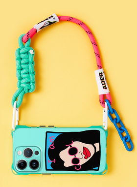 适用iphone14promax手机壳15带挂绳小众创意苹果13斜挎背包式新款绿色12pro硅胶11手提女款14腕带潮16ro个性