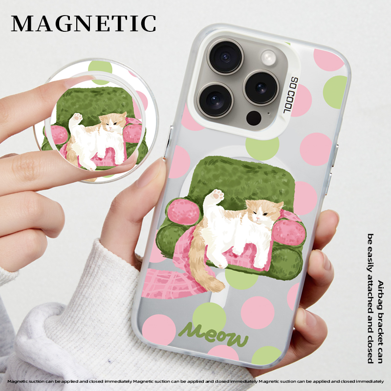 苹果15磁吸卡通支架原创