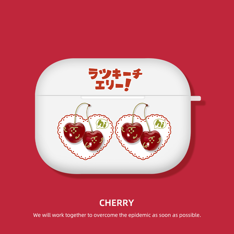 适用airpods3保护套卡通樱桃苹果无线蓝牙耳机airpodspro保护壳高级ins风原创airpods二代硅胶软壳潮牌小众2