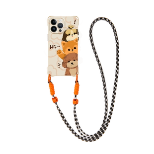 适用苹果15promax手机壳腕带挂绳新款女iPhone14plus斜挎高级感13pro可背卡通狗狗12硅胶防摔11ins日韩16创意