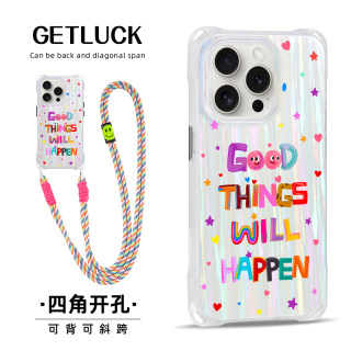 适用苹果15手机壳新款磁吸挂绳手腕iphone14pro腕带创意15promax斜挎可背女13背带挂脖12ins高级16plus手提