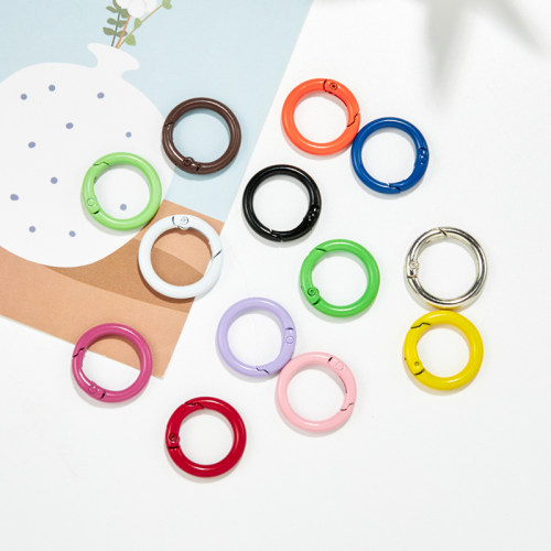 彩色烤漆弹簧圈金属开口弹簧扣