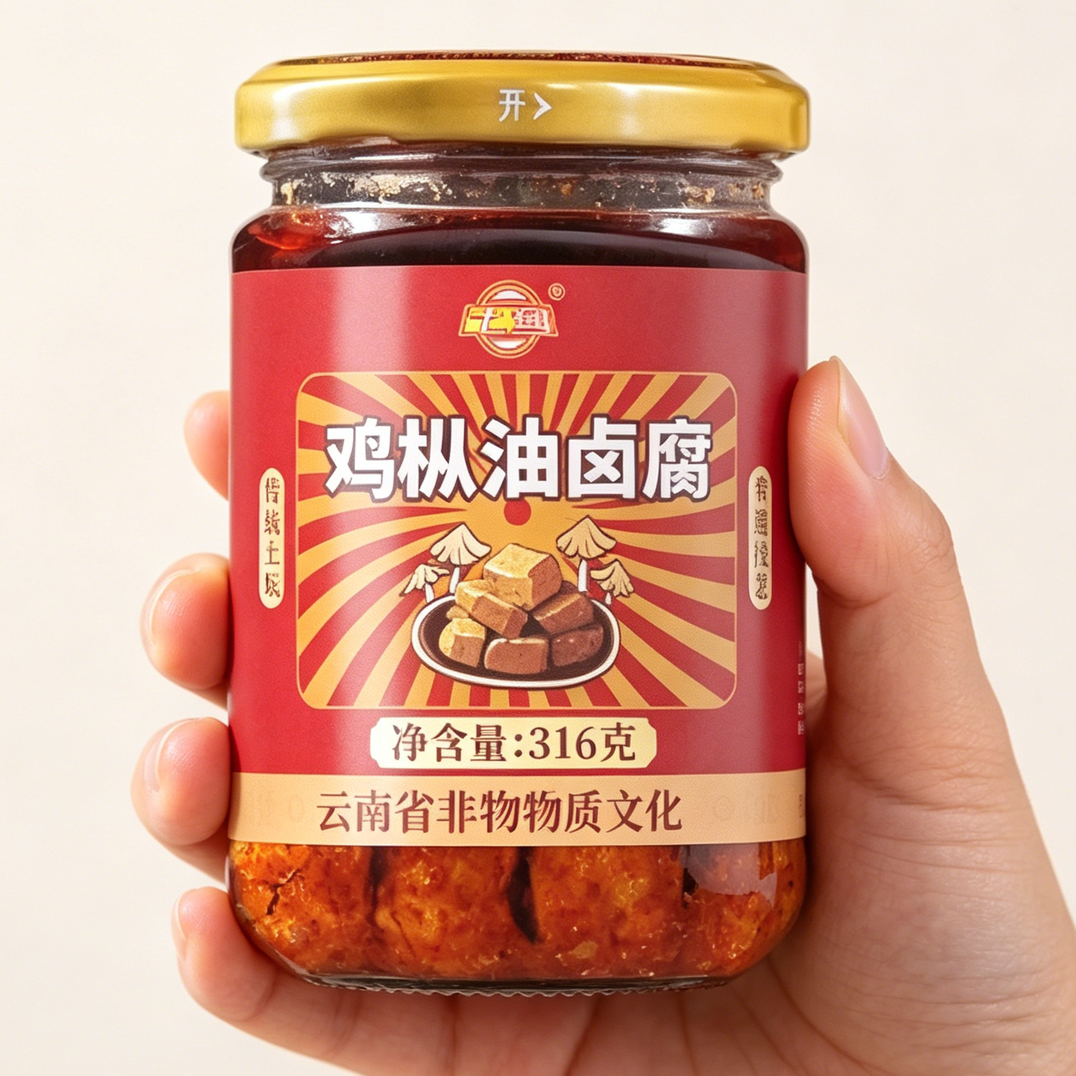 七甸云南特产非遗鸡枞油腐乳瓶装豆腐乳红油臭豆腐酱下饭蘸料卤腐