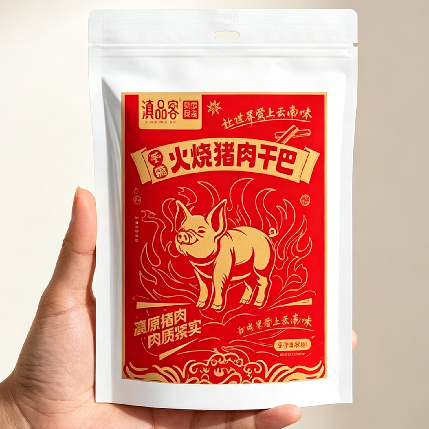 滇品客云南特产火烧猪肉干巴香辣风干猪肉条解馋耐嚼麻辣味零食