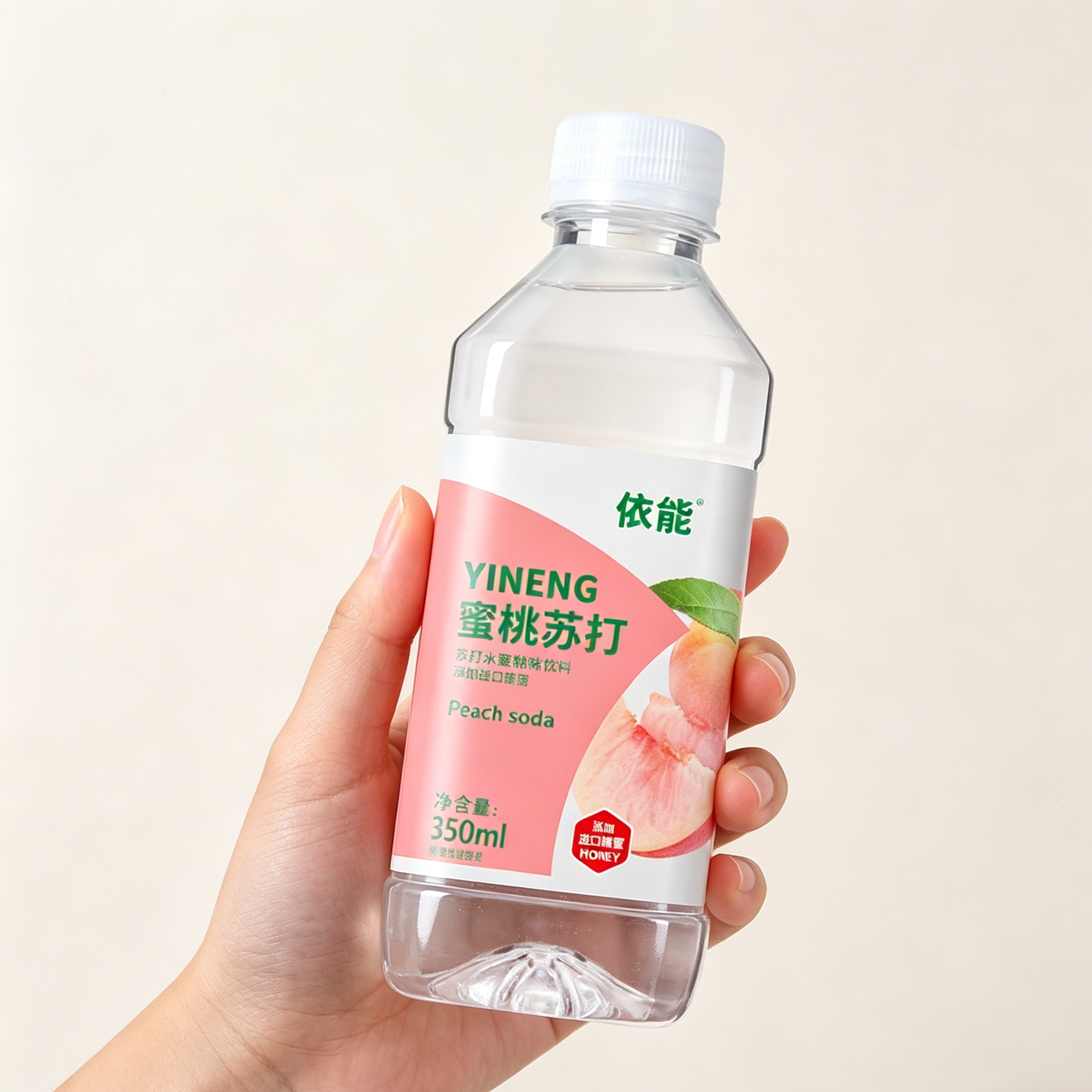依能蜜桃苏打水饮料 添加蜂蜜 蜜柠味 果味饮料  350ml*12瓶