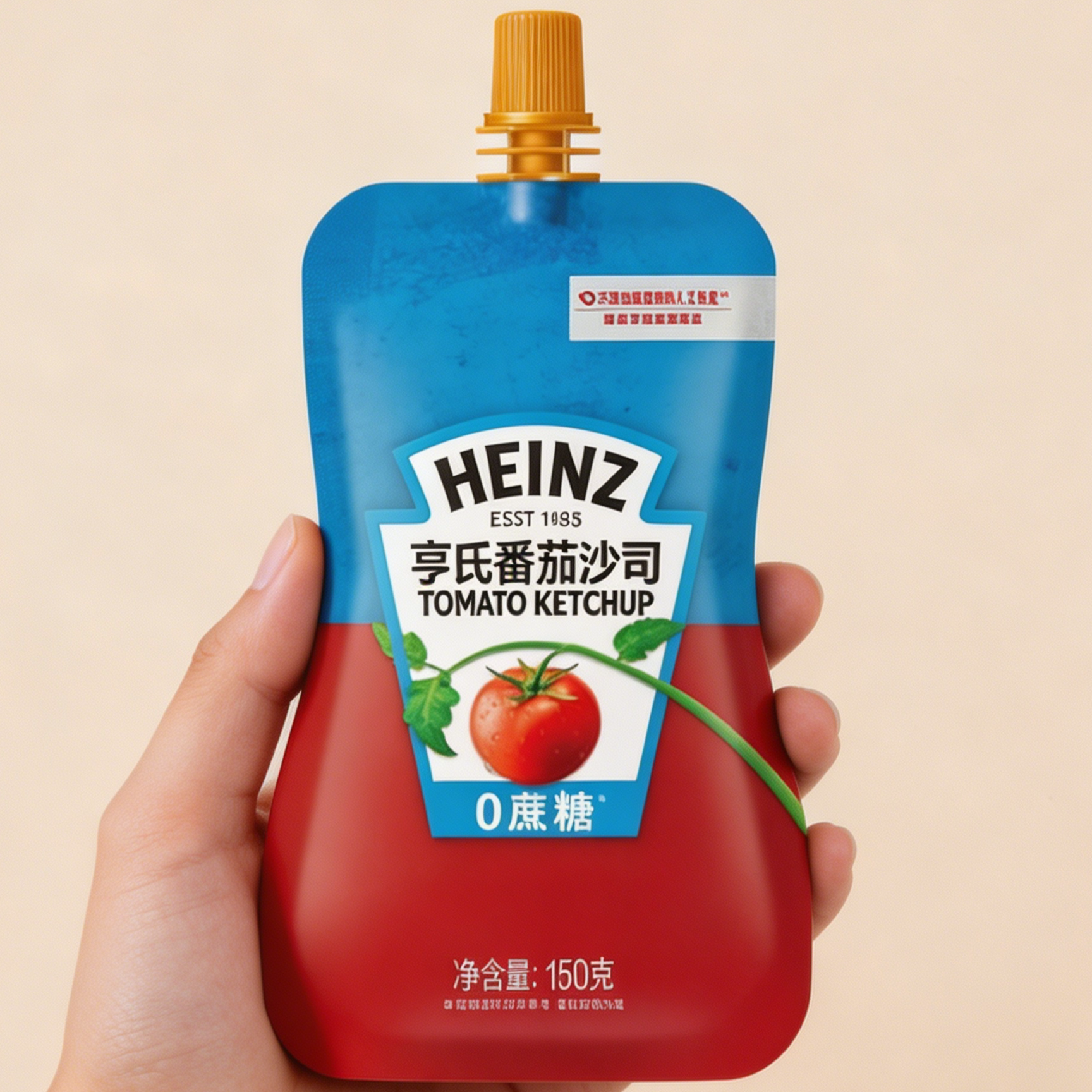 亨氏番茄酱0蔗糖150g番茄沙司披萨意面汉堡薯条手抓饼点蘸调味酱