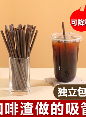 吸管一次性独立包装食品级可降解高颜值粗管珍珠奶茶细咖啡渣吸管