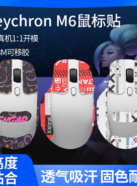 适用渴创Keychron M6鼠标防滑贴m6贴纸保护膜背贴掌心防汗吸汗贴
