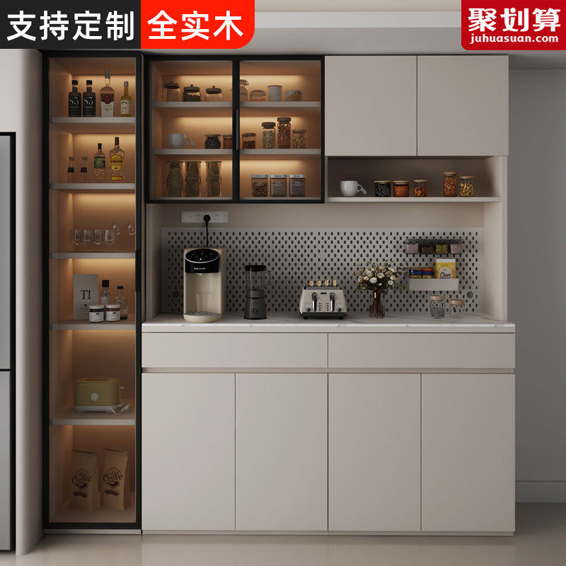 岩板实木餐边柜靠墙一体收纳柜茶水柜客厅置物柜2025新款酒柜定制,住宅家具,餐边柜,淘宝优惠券,粉丝福利购,淘宝优惠卷