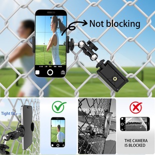 球场手机支架网球挂网手机支架大疆gopro运动相机羽毛棒球比赛出