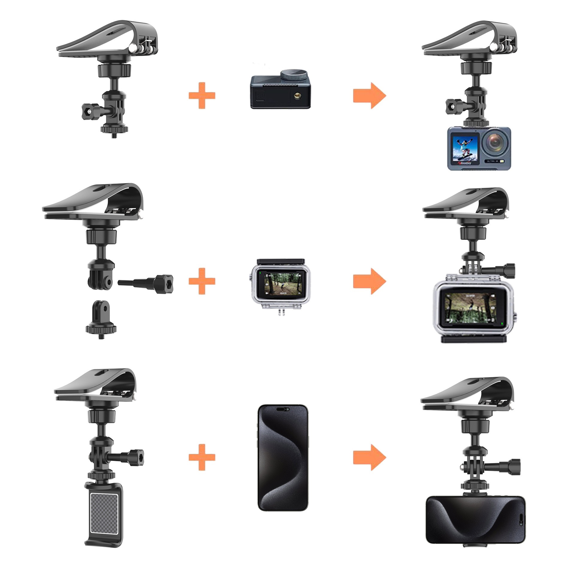 汽车遮阳板夹360onex5/x4全景运动相机固定底座Action手机支撑架