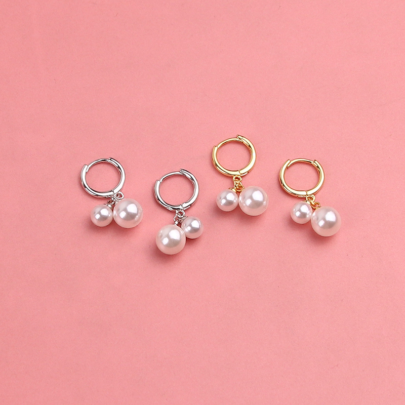 s925银珍珠耳环女法式复古港风轻奢高级感耳扣气质小众设计感耳饰