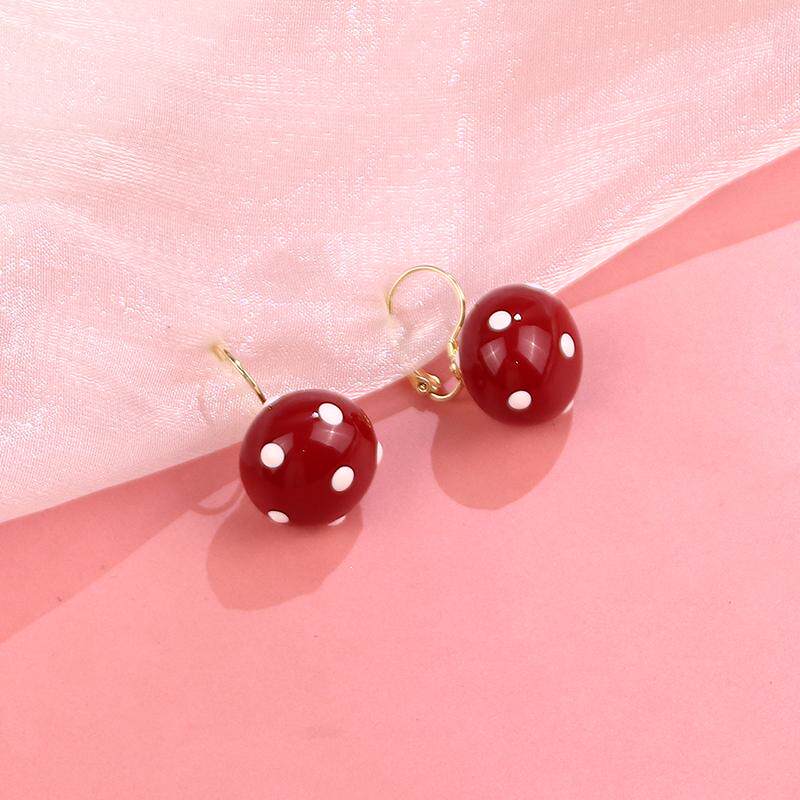 2024新款波点球球银针防丢耳扣女秋冬高级感甜美轻奢复古港风耳环