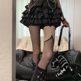 暗黑带钻链条吊带袜朋克辣妹y2k亚文化哥特 反派角色 迷人