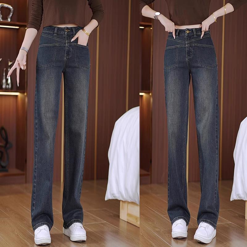 ROUMIKL今年流行广州新塘牛仔裤女士早秋2025新款爆款裤子高腰显