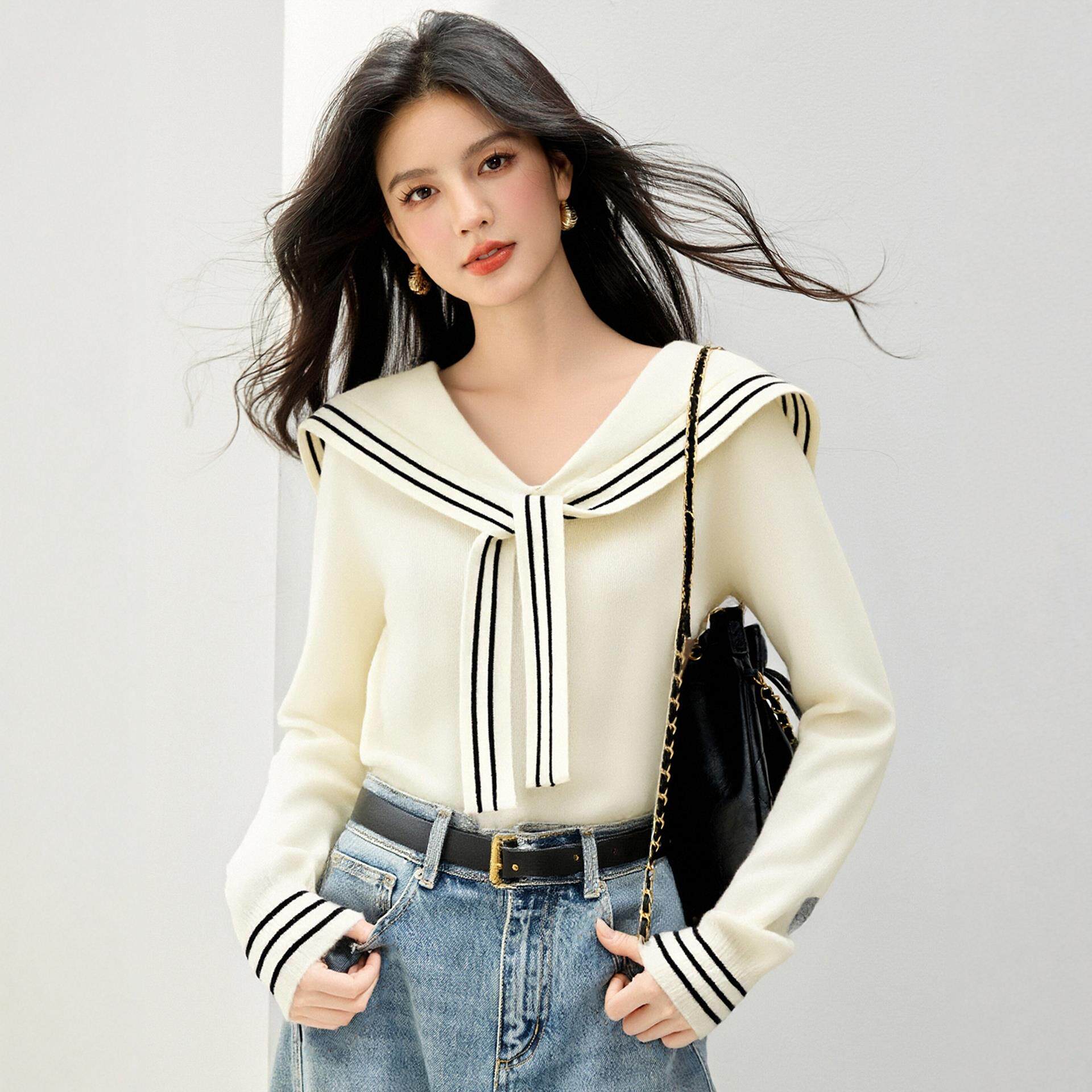 ROUMIKL高级感假两件针织内搭打底衫女秋冬巨好看的独特绝美漂亮