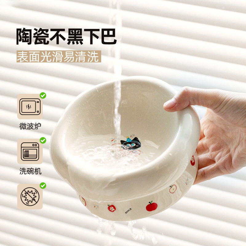 陶瓷猫碗高脚防打翻护颈