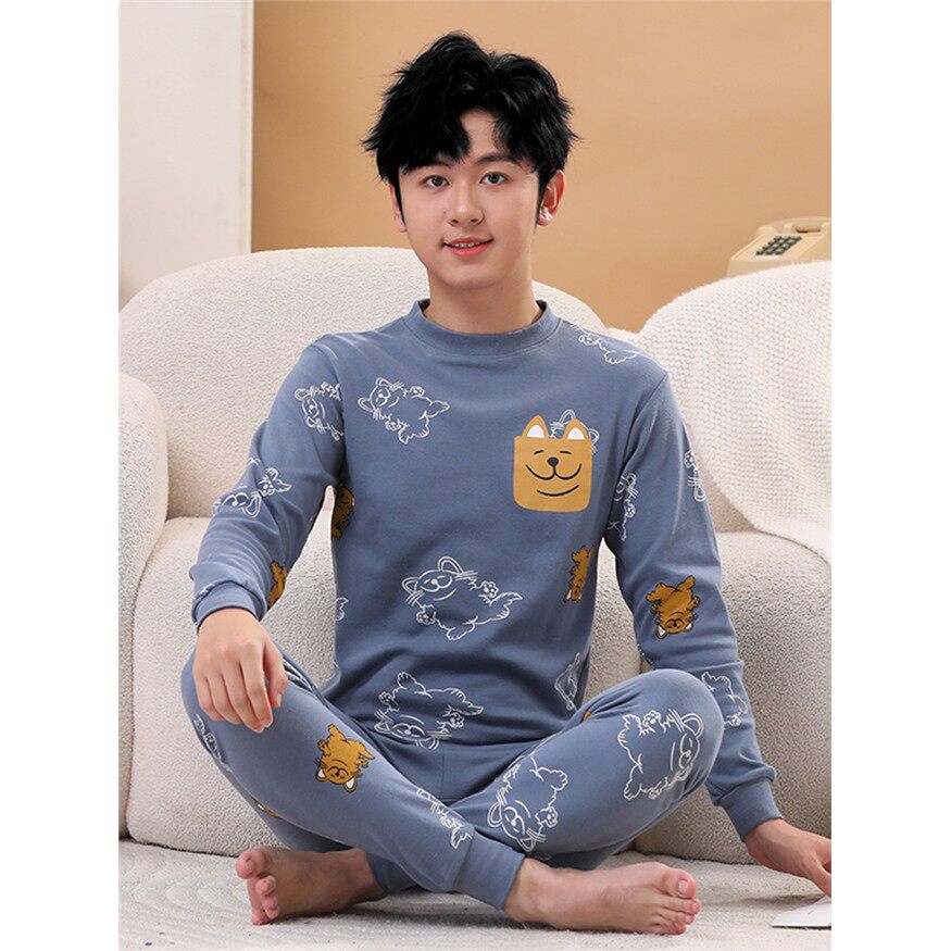 男童纯棉秋衣秋裤青少年