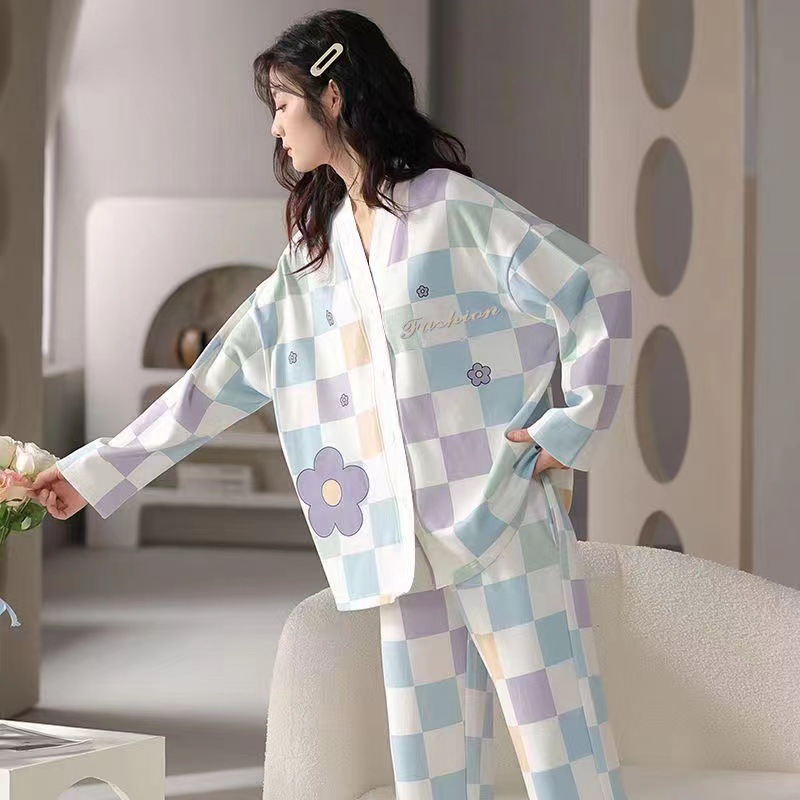 睡衣女春秋季2025年新款长袖高级感可爱薄款可外穿家居服大码套装