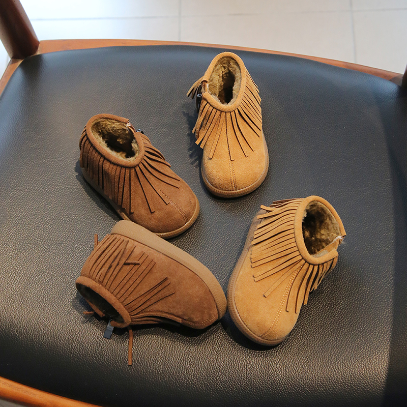 女童雪地靴流苏公主鞋