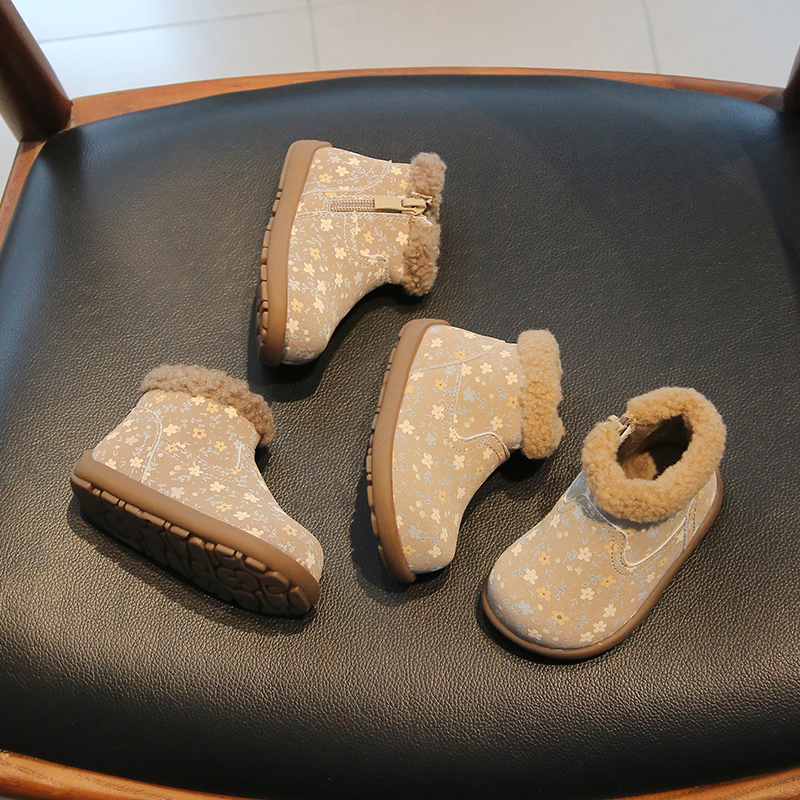 女童雪地鞋加绒二棉宝宝鞋