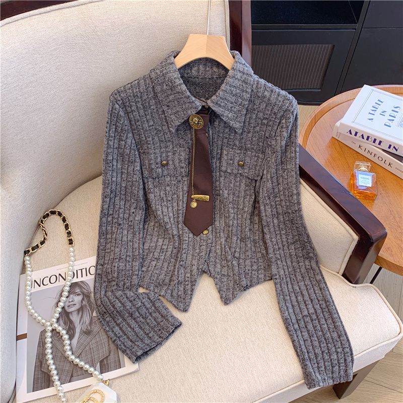 2025法式不规则长袖针织