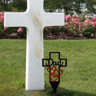 金属十字桩为已故亲属墓地桩户外装 饰花园桩剪影地插