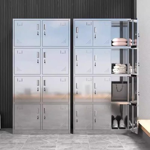 304不锈钢更衣柜工厂车间员工宿舍无尘储物柜食堂多门带锁碗柜