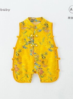 男宝宝夏天爬服婴儿中国风