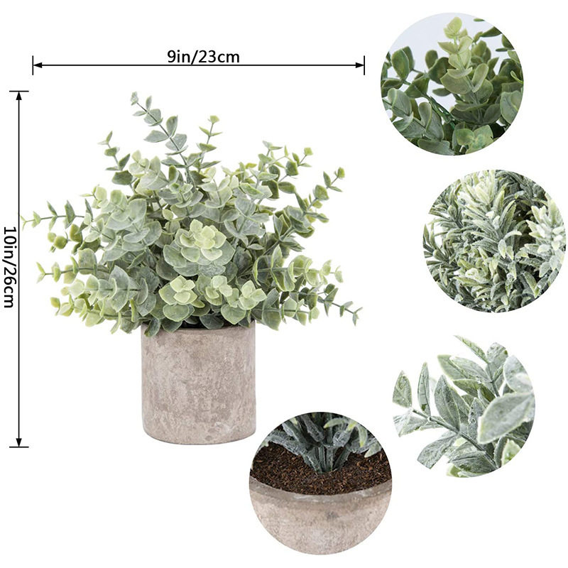 桉树盆栽3盆装人造植物仿