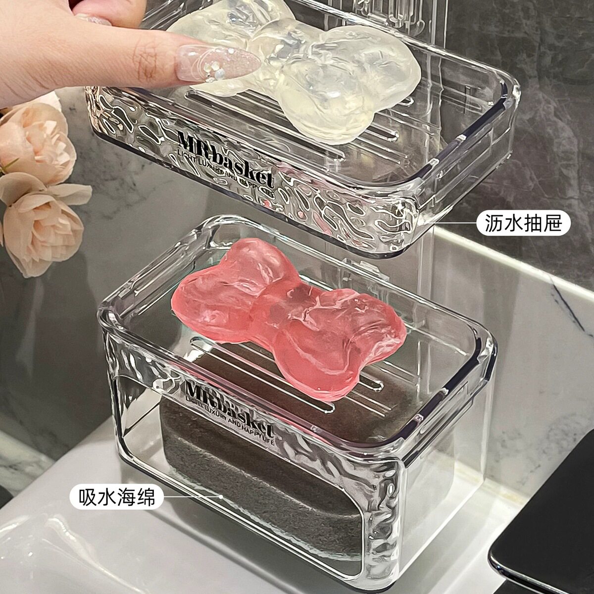 吸盘肥皂盒壁挂式免打孔