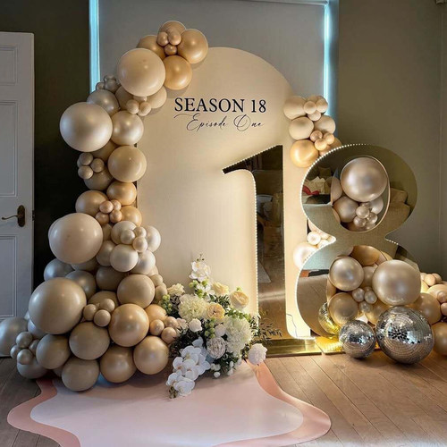 女孩18岁成人礼十八生日场景布置装饰高级感气球派对背景墙kt展板