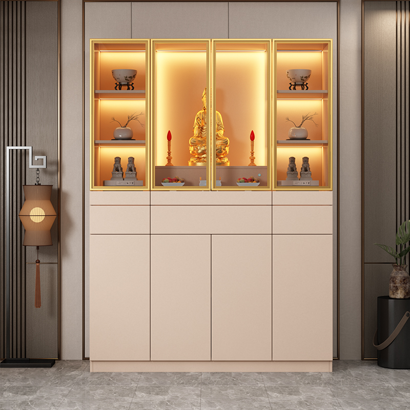 新中式实木佛龛柜子带门带抽屉神台家用菩萨供奉台关公财神爷香案