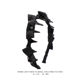 法国LastKiss蝴蝶结发箍女款高级感洋气时尚高颅顶波浪水晶头箍