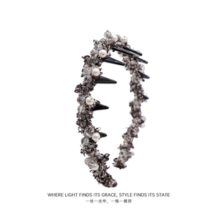 法国LastKiss珍珠发箍女2026新款高颅顶日常外戴巨好看的水晶发卡