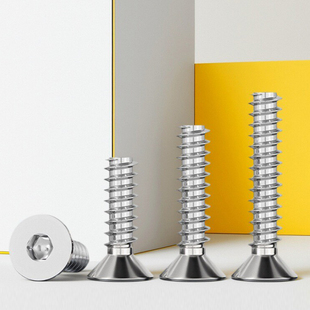 304不锈钢沉头内六角平尾自攻螺丝钉B型平头M2M2.3M2.6M3*5x6x7x8