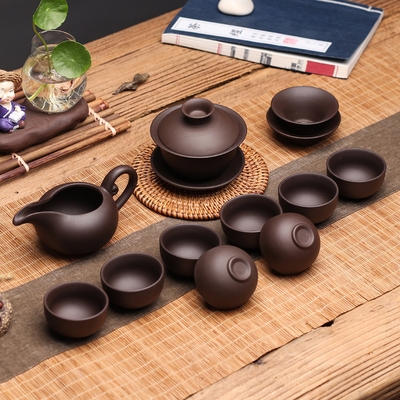 新品紫砂茶具套装家用潮汕功夫盖碗9件套礼盒装办公室6只茶杯陶瓷在类目 餐饮具, 茶具, 功夫茶具中 - 来自Buy2taobao.com提供专业的淘宝代购服务