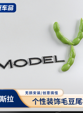 适用特斯拉Model3YSX车标装饰摆件毛豆丫字母logo尾标贴改装配件