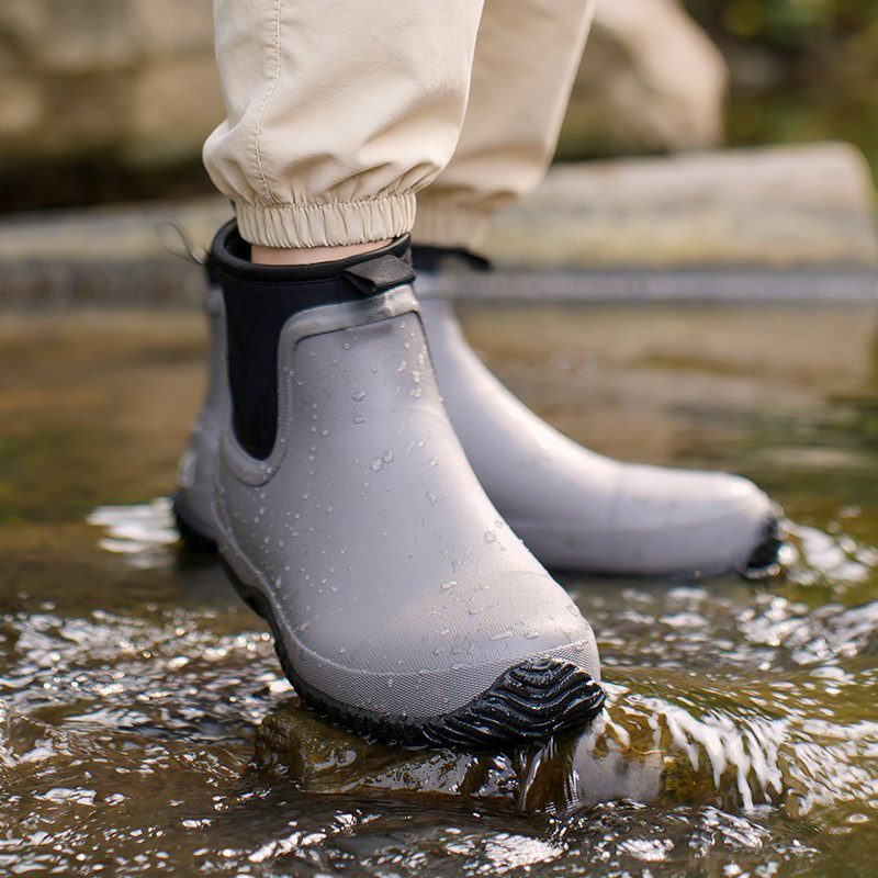 户外防水鞋男夏季防滑雨鞋钓鱼工作鞋子登山胶鞋轻便雨靴通勤男款