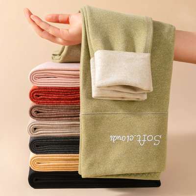 羊毛蚕丝秋裤女冬季线裤德绒发热