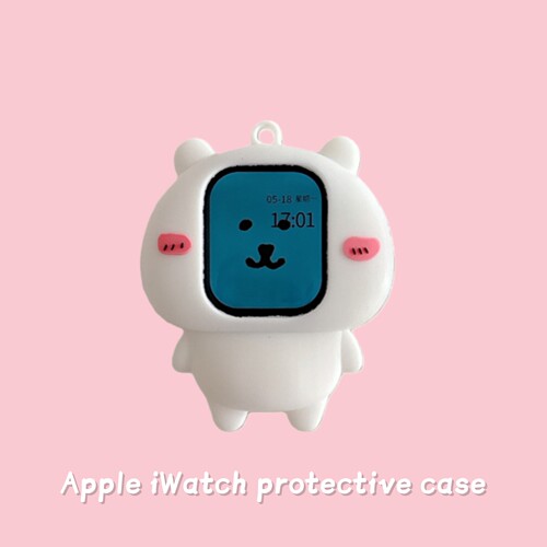 可爱立体自嘲熊适用于Apple iwatchS11保护套苹果SE2壳456卡通789