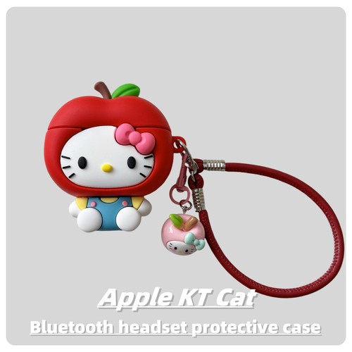 可爱立体卡通红苹果KT猫适用于VIVO TWS Air3pro蓝牙耳机保护套TWSA4硅胶3E软壳IQOO少女心X1萌系tws4新
