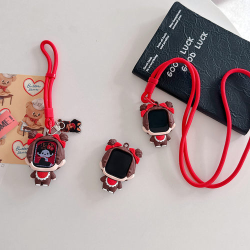 可爱立体蒙奇奇适用于Apple iwatch S11保护套苹果SE3壳456女789