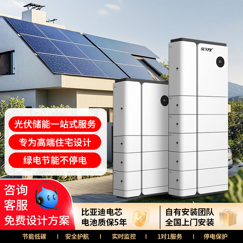 光伏储能系统家用太阳能发电板别墅雨棚全套220v离并网All设备