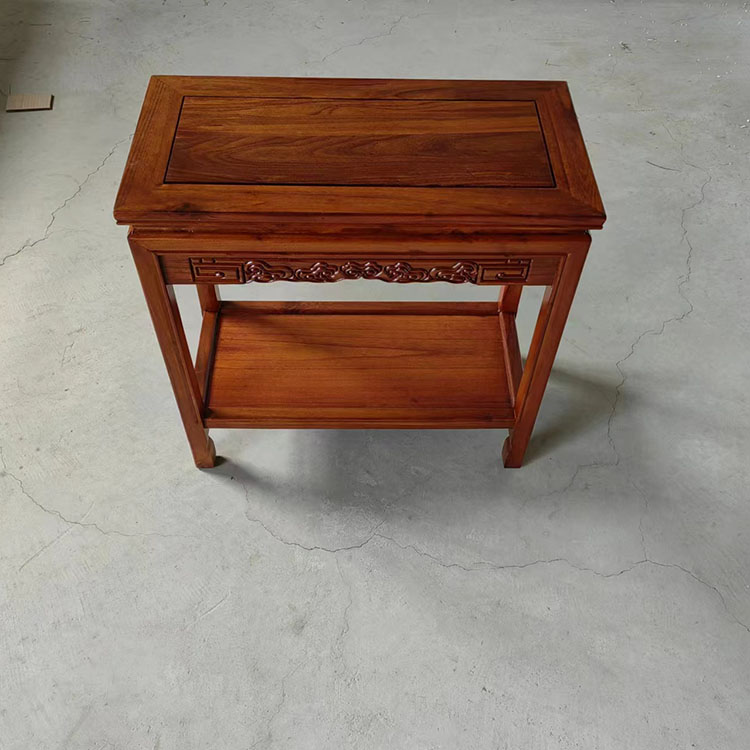 实木花架鱼缸架底座奇石桌摆台多层盆景中式长桌榆木花盆置物架子